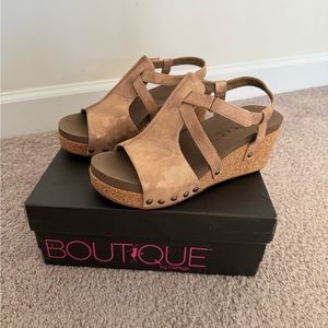 Corky’s Studded Metallic Wedge